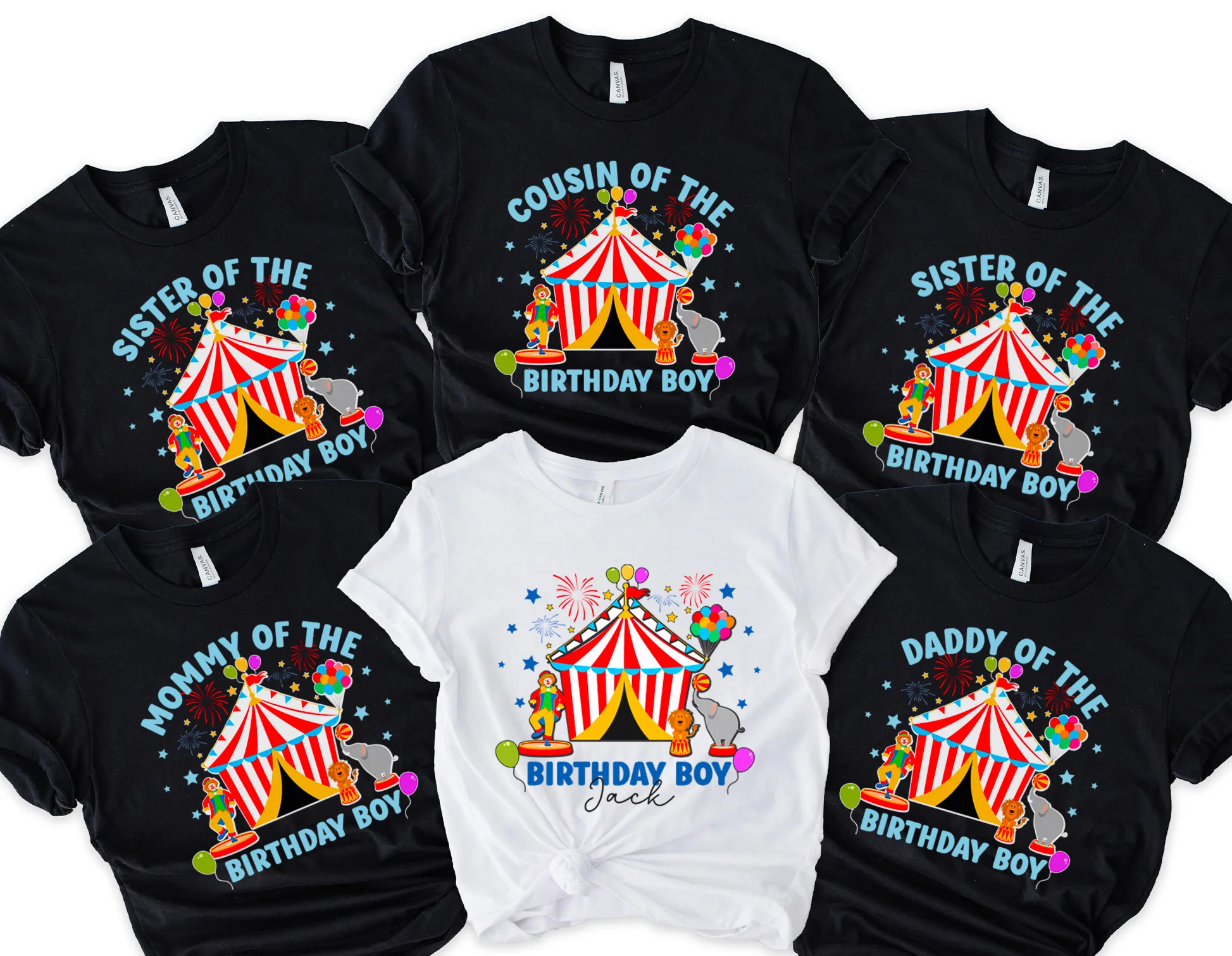 Circus Birthday Tee, Carnival Vintage Style Shirt, Matching Family Outfit | Cotton Blend, XS-XXL