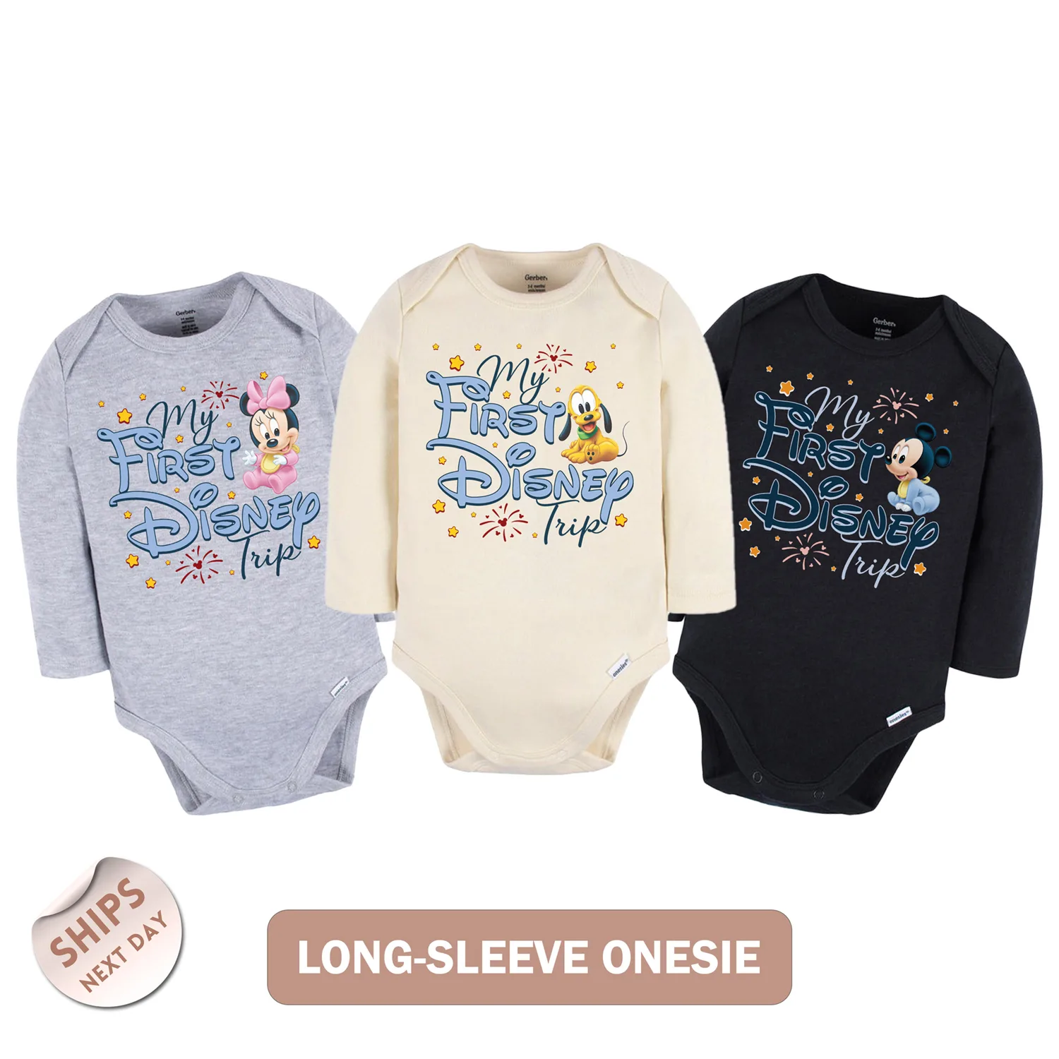 Personalized Disney Baby's First Disney Trip Onesie®, Magical Disney Castle kid shirt, Mickey & Friends Baby Shower Gift, 2001339
