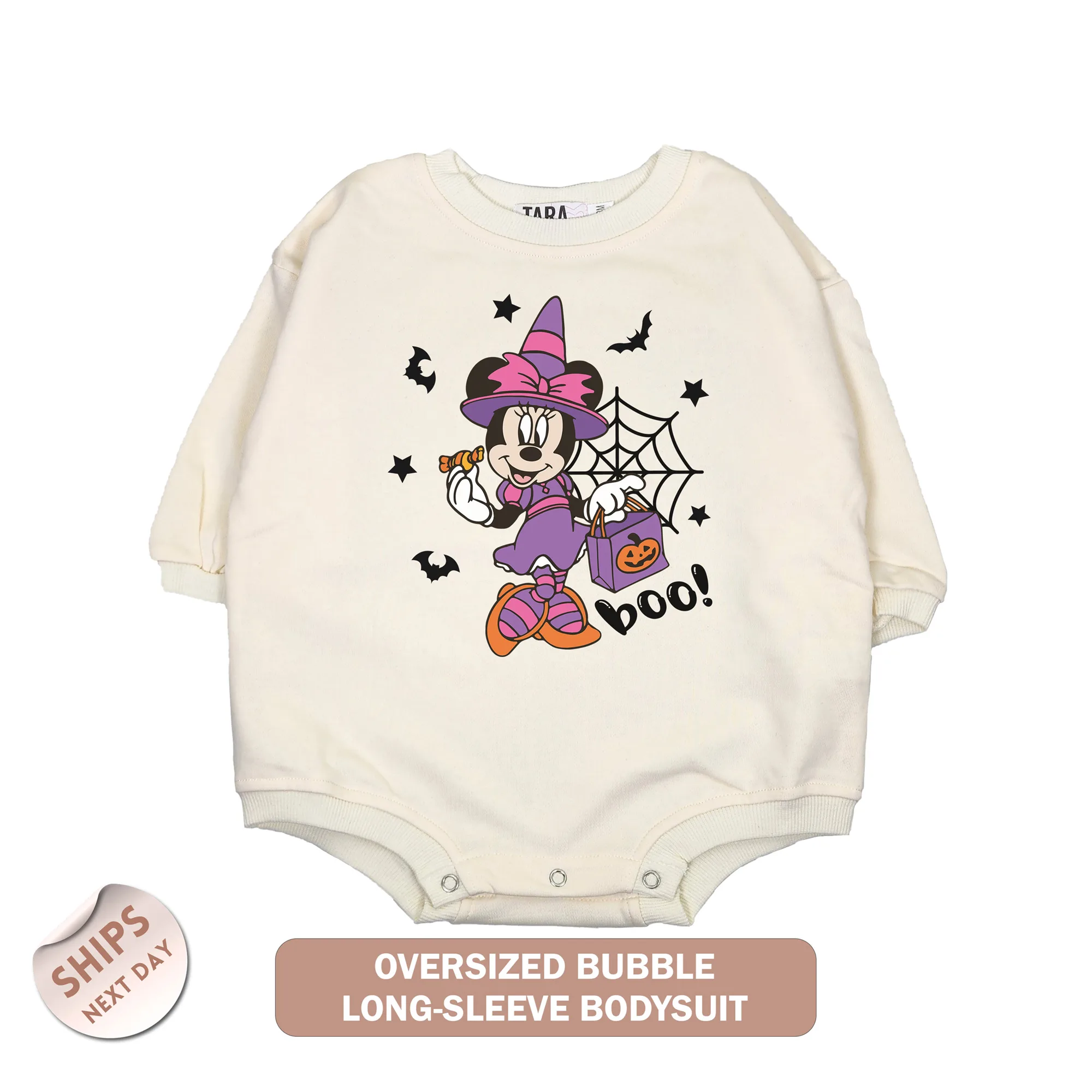 Minnie Boo Halloween Baby Romper, Minnie Spooky Bodysuit, Minnie Mouse Halloween, Disney Halloween Romper, Baby Shower Gift, 2000334