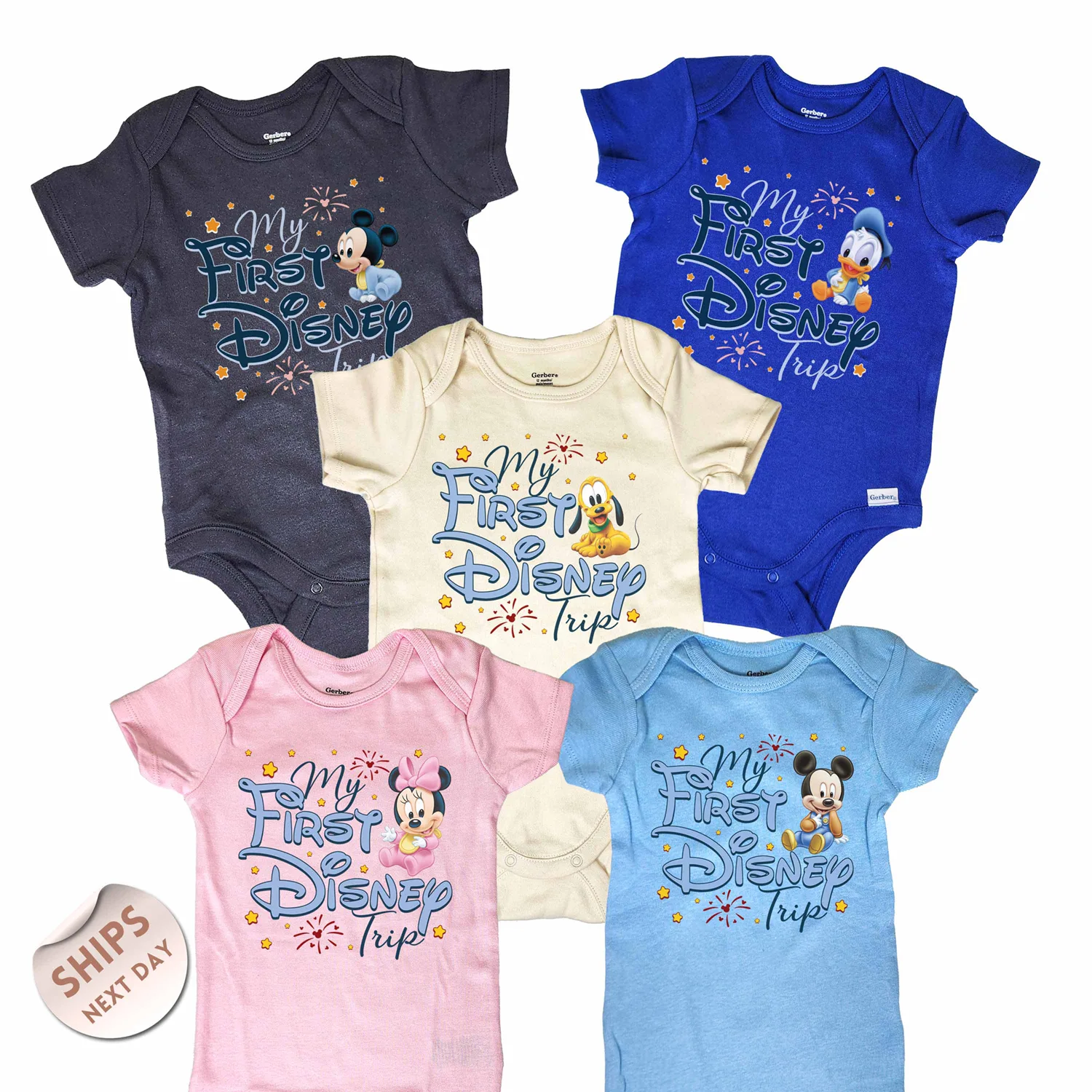 Personalized Disney Baby's First Disney Trip Onesie®, Magical Disney Castle kid shirt, Mickey & Friends Baby Shower Gift, 2001339
