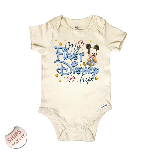 Personalized Disney Baby's First Disney Trip Onesie®, Magical Disney Castle kid shirt, Mickey & Friends Baby Shower Gift, 2001339
