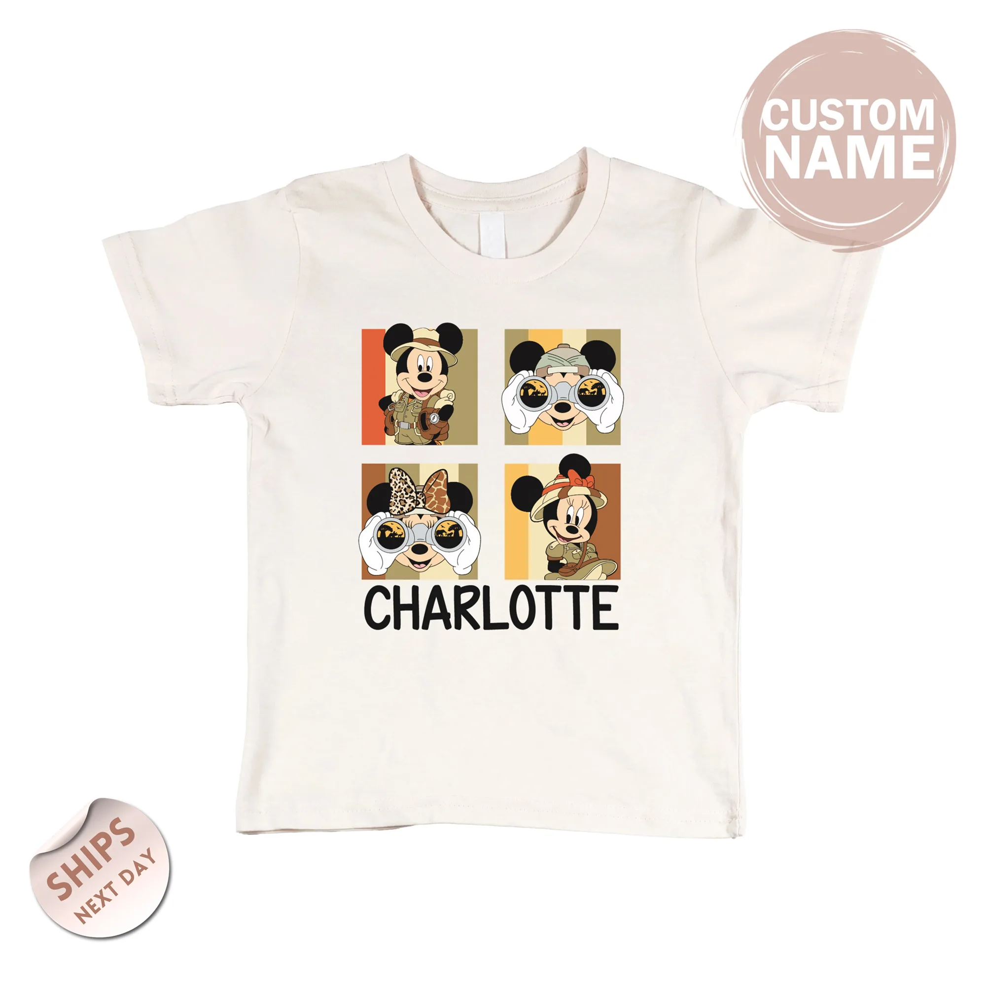 Custom Mickey and Minnie Animal Kingdom Baby Onesie®, Boys Girls Disney Leopard Shirt, baby shower gift, 2001303
