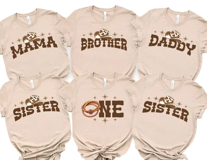 Custom Birthday Rodeo Family Shirt, Cowboy Theme Tee - Personalized Options, Matching Set, Infant-Adult Sizes